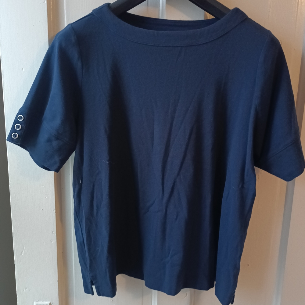 CJ Banks Navy Short Sleeve Women's Tee